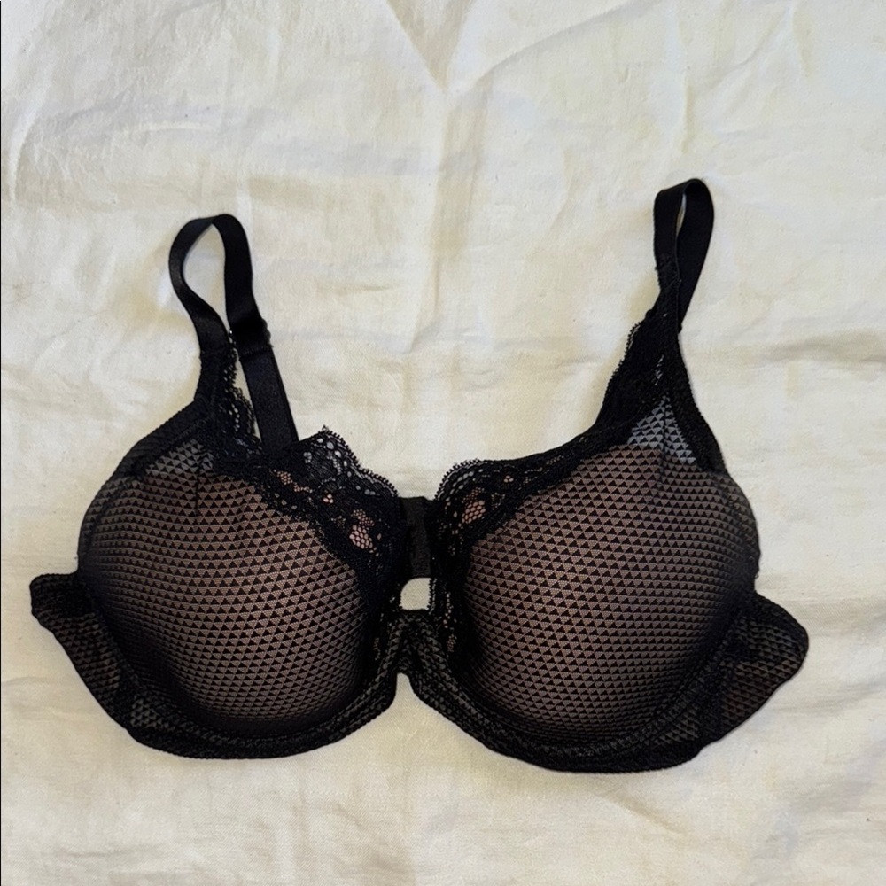 Passionata Black Mesh Lace Bra Underwire 36D